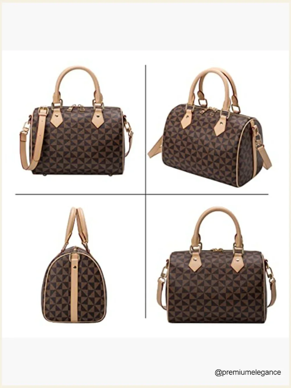 Large Vegan Leather Satchel Crossbody Bag Top Handle Purse Women